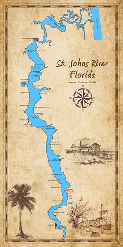 Map the saint johns river - map,